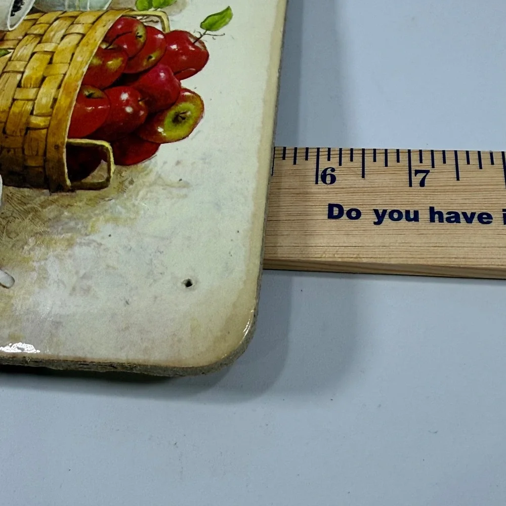 VTG Apple Harvest Cork Placemat Hot Pad‎ Small Multicolor Country Cottagecore